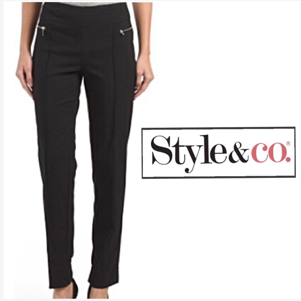 Style & Co Stretch, Ankle Cropped Black Pants